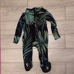 Posh peanut palm ruffle footie pajamas